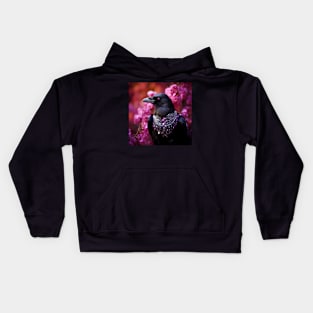 Jewelled Raven In Nature Kids Hoodie